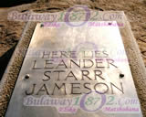 Grave Of Leader Starr Jameson, "Here Lie the remains of Leader Starr Jameson"